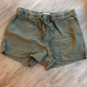 Green shorts with draw string